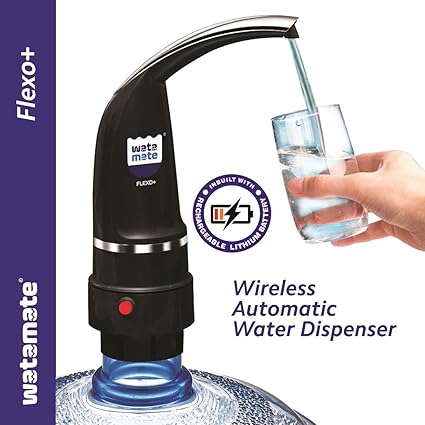 Watamate Flexo+ | Automatic Water can Dispenser with Rechargeable Battery & BPA Free Silicon Tube
