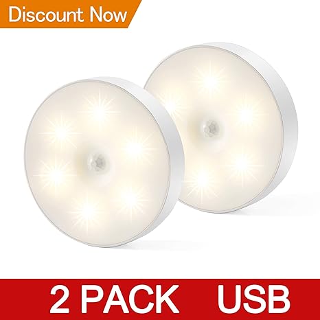 Luz Nocturna con Sensor de Movimiento (2 Pack), Cobiz Luz Activo Luz para