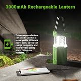 ROCAM LED Solar Camping Light 3 in 1 Hand Crank Rechargeable 200 Lumen Green view 5