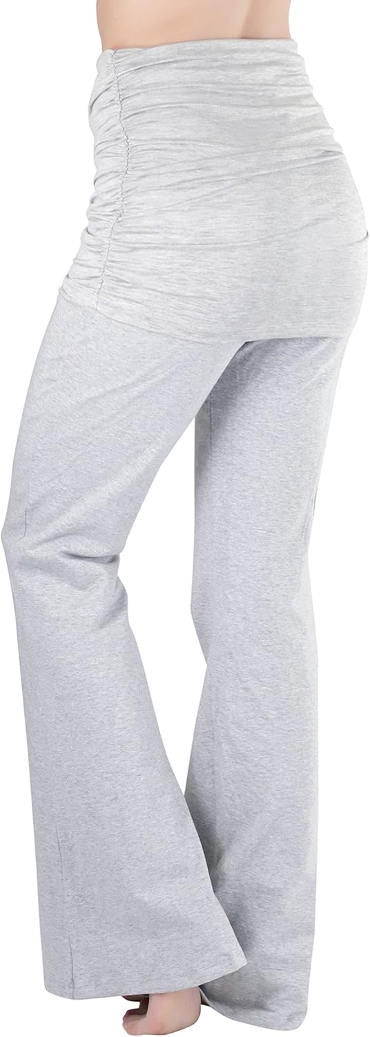 yoga pants with skirt overlay