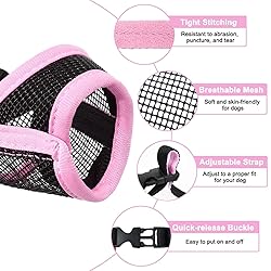 LUCKYPAW Dog Muzzle, Mesh Muzzle for Small Medium