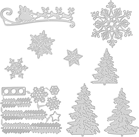 Fustella Albero Di Natale Grande.Kesote 9 Fustelle Metalliche Di Natale Fustelle A Forme Di Fiocchi Di Neve Albero Di Natale Renna Modello Per Goffratura Natalizie Fustelle Per Fai Da Te Biglietti D Auguri Scrapbooking Album Amazon It Casa