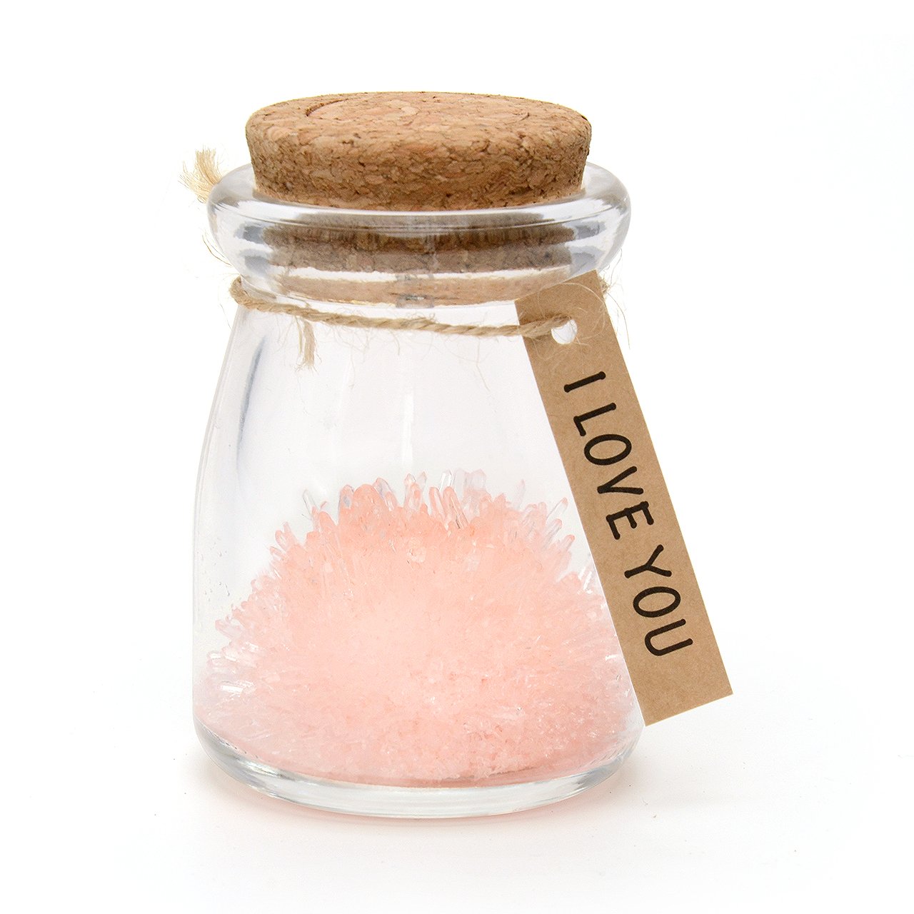 I Love You, Pink LED Magic Grow Your Own Crystal Garden Wish Flower Jar Growing Kit