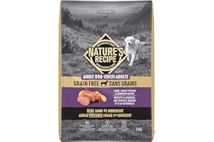 Nature's Recipe Adult Grain Free Natural Dry Dog Food Lamb, Sweet Potato & Pumpkin Recipe 5.4 kg (Pack of 1)