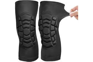 UMACWIN Volleyball Knee Pads, Breathable Pro-Level Protection Padded Knee Sleeves for Men Women Youth Adult Girls Boys, Knee Protector Pads for Wrestling Basketball Soccer Construction Gardening MTB Black/L