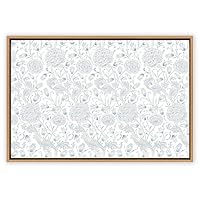 SIGNWIN Framed Canvas Wall Art Floral Pattern Canvas Prints Home Artwork Decoration for Living Room,Bedroom - 16x24 inches