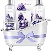 Gift Set for Women Body & Earth Gifts Set Lavender Gift Baskets For Women Bath Sets with Bubble Bath Body Lotion Scented Candle Valentine‘s Day Gifts