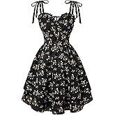Scarlet Darkness Floral Mini Dress for Women Teens Summer 2026 Fairy Corset Sundress Graduation Dresses