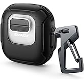 Dexnor for Bose QuietComfort Earbuds II Case (2022) & Bose QuietComfort Ultra Earbuds (2023) & Ultra Earbuds 2nd Gen(2025), Secure Lock Clip Shockproof Protective Cover with Carabiner & Keyring Black