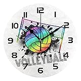 Sport Rainbow Volleyball Wall Clock Silent