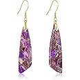 SELOVO Jasper Stone Earrings for Women Trendy Dangle Earrings Fishhook Drop Earrings