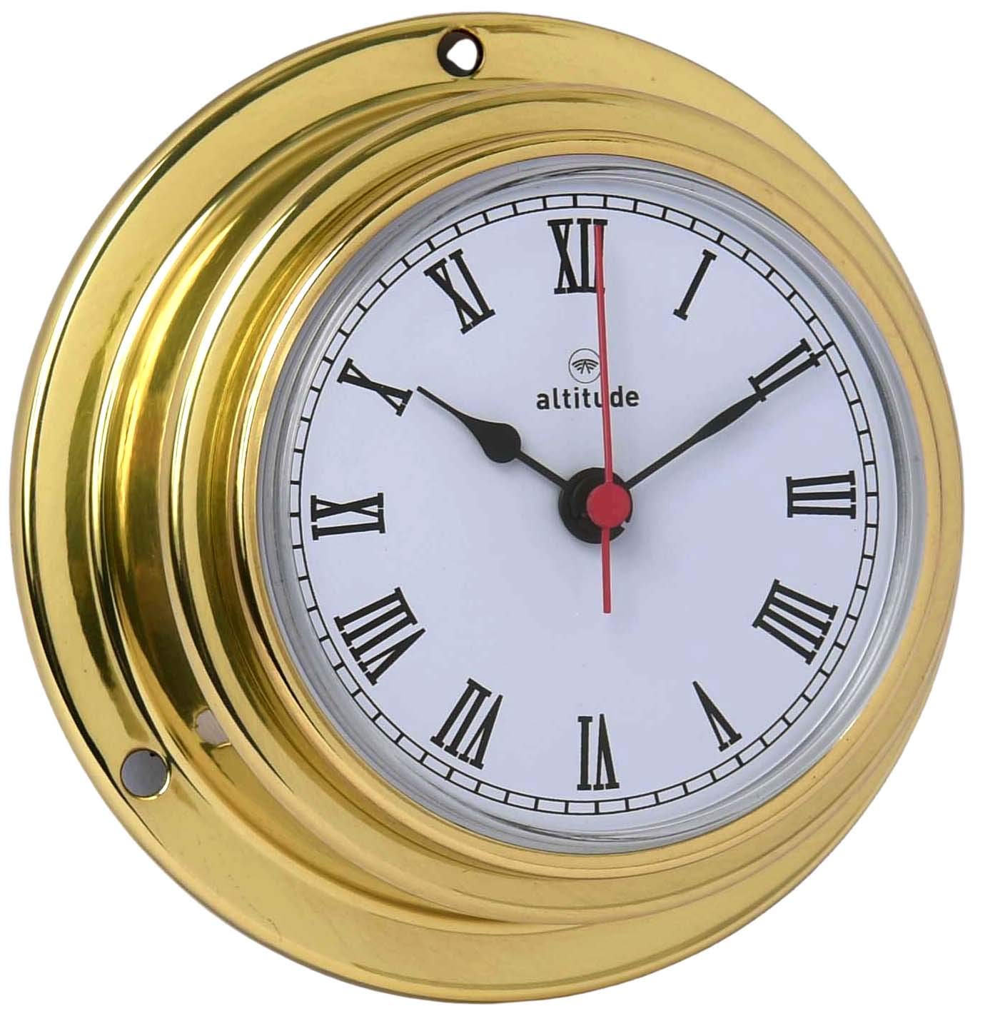 Delite Altitude 842c Clock Brass W x H: 95 mm x 40 mm