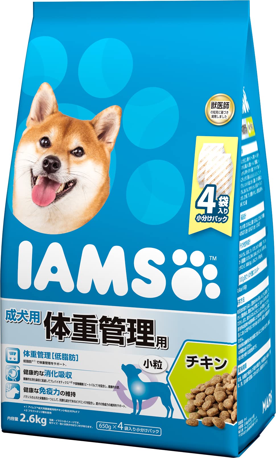 アイムス (IAMS) ドッグフード 成犬用 体重管理用 小粒 チキン 2.6キログラム (x 1)商品画像