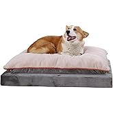 Amazon Basics Washable Dog Bed with Cooling Gel Memory Foam, Pressure-Relief Supportive Design, Anti-Slip Bottom, Machine Washable Removable Cover, Extra Large (40" x 30"), Grey