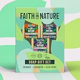 Faith In Nature Gift Set 3 x 100g Vegan Handmade Soap Orange Lavender Aloe view 2
