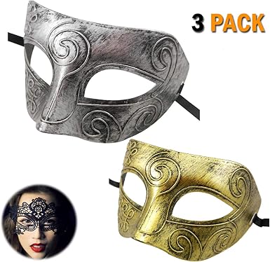 Amazon Com Miker Masquerade Mascara Para Hombre Mascara Veneciana Disfraz De Fiesta Para Mardi Gras Baile Mascara Principe Talla Libre Dorado Clothing