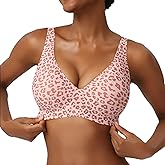 FITPPY Jelly Wireless Bras for Women No Underwire Deep V Push Up Seamless Bras Comfortable Tshirt Bralettes Everyday Bras