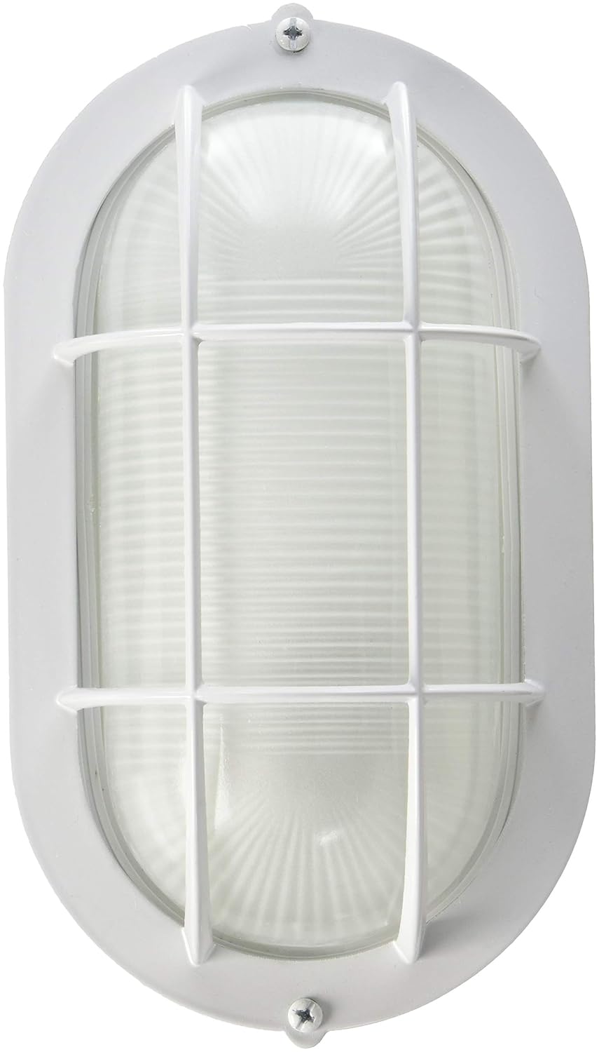White nautical style caged wall sconce. #wallsconce #exteriorlight #nauticalstyle #cagedlight #cagedsconce #sconces