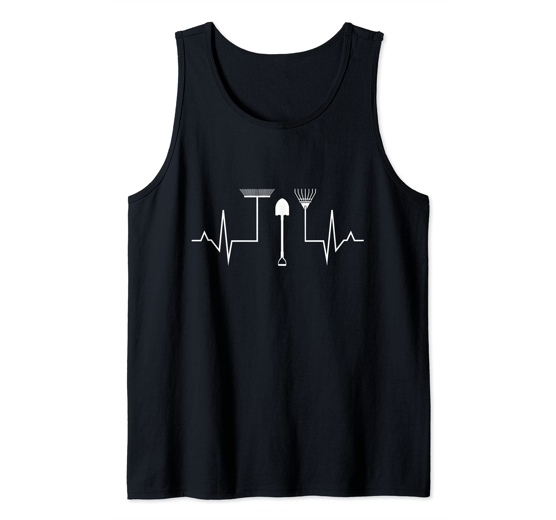 garden heartbeat ECG garden tool gardener allotment garden Tank Top