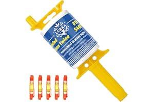 LURKA Mason Line String,#18 540 Feet Braided Construction Nylon Line with 5 Built-in Levels and Spool Fluorescent White String Line for Precision Work, DIY, and Gardening Projects（White Line）