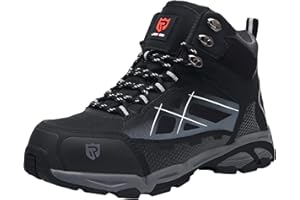 LARNMERN Steel Toe Boots Men Work Puncture Proof Non Slip Safety Boot Industrial Construction Comfortable Outdoor Hiking Military Tactical Shoes