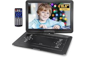 HOTHAT 17.9" Portable DVD Player with 15.6" HD Swivel Large Screen, DVD Player Portable with 6 Hrs 5000mAh Rechargeable Battery, Sync TV, Support USB/SD Card/Regions Free, Car Charger