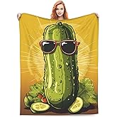 amepay Funny Pickles Dill Blanket Gifts for Girls Women Flannel Throw Blankets for Home Couch Bed Sofa Soft Fuzzy Lightweight Decor All Season 60x50 Inches