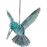 Kurt Adler T2031 3 Assorted Acrylic Iridescent Purple, Blue and Clear Hummingbird Christmas Ornaments