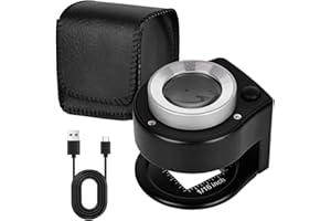 ZUOLUN Rechargeable Loupe Magnifier, 60x Loupe Magnifier with 6 Led Lights, Desktop Portable Magnifying Glass with White Led Light and Uv Light, Coin Magnifier for Jewelry Textile Gems Stamp Coins and Plants