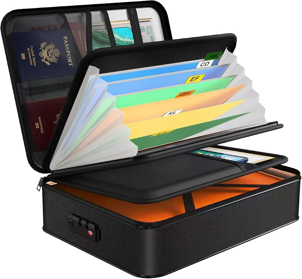 Noiposi Fireproof Document Box 5200℉ Insulated Waterproof with Lock A4