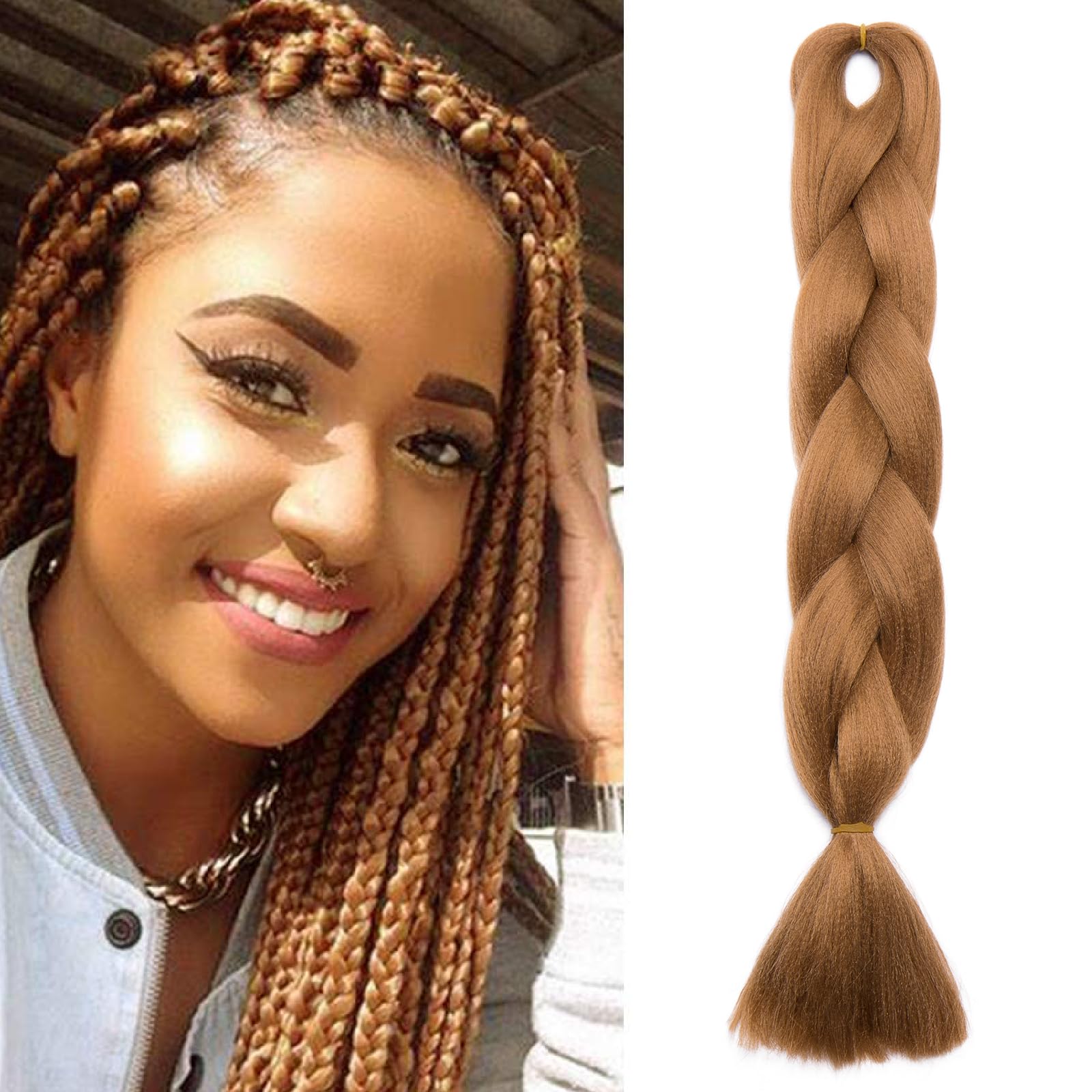 Silk-co Braids Extension Hair Ombre Jumbo Braiding Hair Extensions 24 inches [100g] Crochet Twist Synthetic [Maroon] — image 1