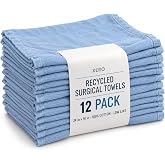 XERO Recycled Surgical Towels Absorbent Machine Washable 24"x16" 12 Pack | Eco-Friendly Cleaning Cloths for Professional Window Cleaners, Home &amp; Car Detailing,100% Cotton