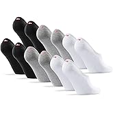 DANISH ENDURANCE No Show Socks Men & Women in Cotton, Invisible, Thin, No Slip Silicone Heel, Dress Socks, 6 Pack