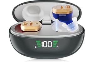 Hearing Aids for Seniors, 16-Channel Digital Chips with Smart Noise Cancellation, Rechargeable & Magnetic Charging Case, Volu