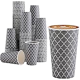 Lamosi Coffee Cups 16 oz 180 Pack, Disposable Coffee Cups, Disposable Cup,16 oz Hot Cup, Paper Insulated Cup for Cold Hot Drinks (No Lids)