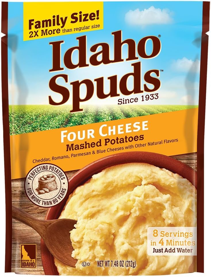 Idaho Spuds Family Size, Four Cheese Mashed Potatoes, 6 Count
