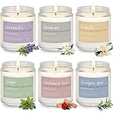 6 Pack Scented Candles Gift Set, Long Lasting Aromatherapy Candles for Home, 37.8 oz 300 Hour Burn, Lavender Jasmine Vanilla Sage Sandalwood Rose Eucalyptus Mint, Gifts for Women