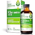 Bold Botanica Plant Omega 3-6-9, with Ahiflower Oil, Vegan Omega 3, Complete Plant-Based Omegas for Brain & Immune Health, Better Than Flax, Fish Free, Great Taste, Sugar-Free, Non-GMO, Liquid- 4 oz