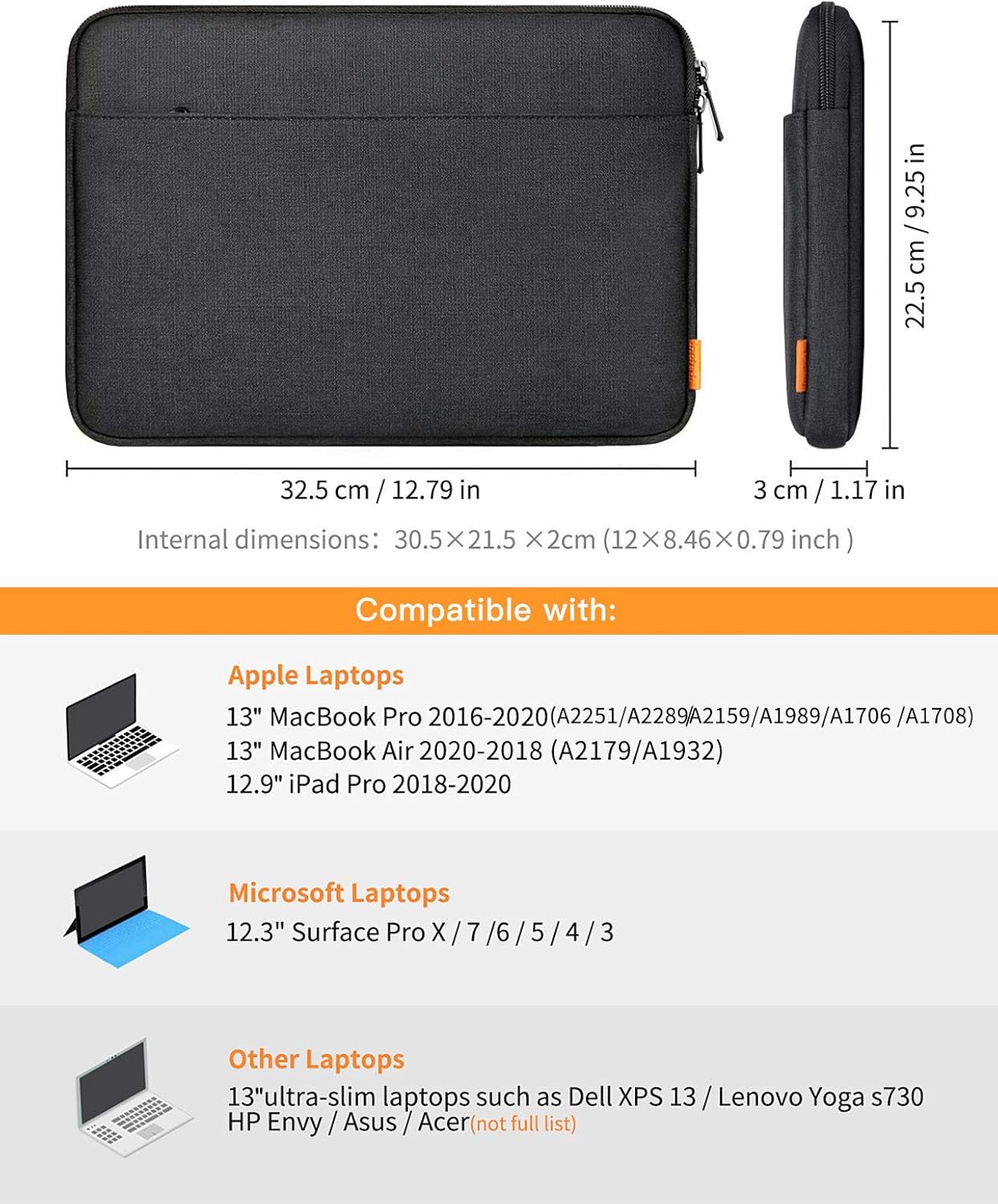 Inateck 13 inch Laptop Case Sleeve Bag Compatible with 13 inch MacBook Air/Pro M5 M4 M3 M2 M1 2016-2026 - Image 3