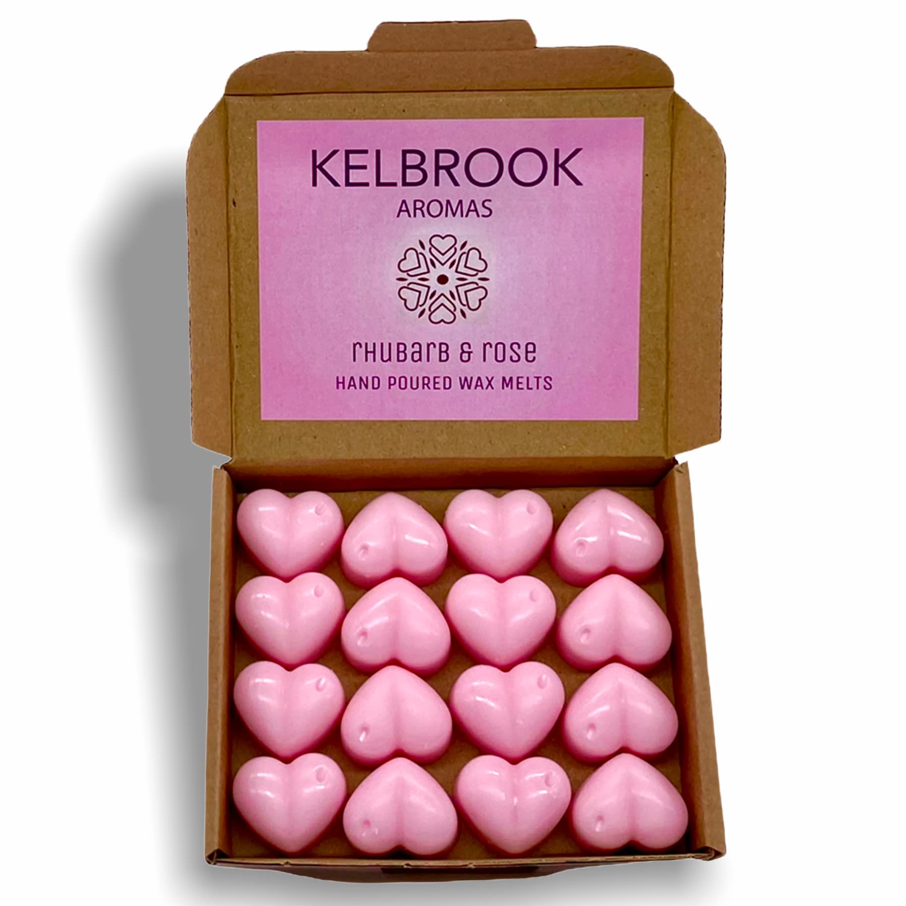 Wax Melts - Rhubarb and Rose | 16 Pack | Strong Scented | Made in the UK | Plastic Free | Vegan Rhubarb and Rose