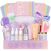 Valentines Day Gifts for Women, 38 Pcs Hydrating Skin Care Face Sheet Mask, Bath & Body Spa Set, Self-Care Pampering Gift Basket, Bath Bomb, Eye Mask, Face Serum, Lip Gloss, Mother Day, Birthday