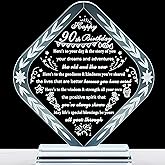 YWHL 90th Birthday Gifts for Women Men Happy 90th Birthday Decorations Crystal Best Gifts Ideas for 90 Year Old Mom Grandma Wife Dad