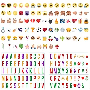 Emoji Set LED Lichtbox, CrazyFire 199 Lightbox Buchstaben Symbole,Deko Licht Box Erweiterungsset