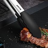 Navani 9-inch Silicone Tongs Cooking Air Fryer Salad Grilling BBQ Stainless view 6