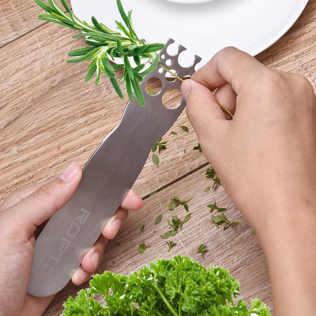 Stainless Steel Leaf Herb Stripper, LooseLeaf Kale, Chard, Collard Greens Kale Razor and Kitchen Herb Stripper: Kitchen & Dining