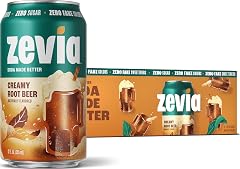 Zevia Zero Sugar Soda, Creamy Root Beer, 12 Ounce Cans (Pack of 12)