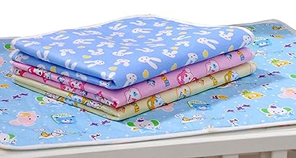 Goodluck Plastic and Cotton Foam Cushioned Baby Waterproof Sheets - (Assorted Colors, 60 x 45 cm)