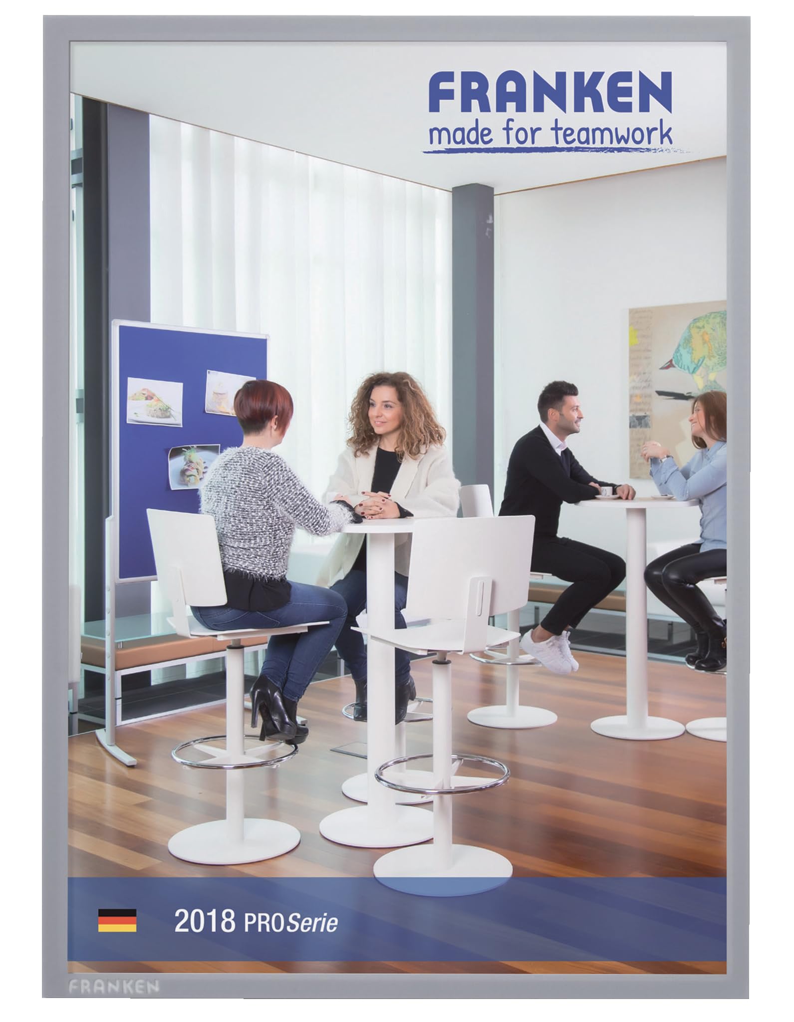 Franken A4 Magnetic Din Document Holder - Grey, 5 Stick