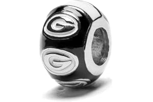 STONE ARMORY University of Georgia Charm for Charm Bracelets - Black Georgia Logo Bead - Hypoallergenic Stainless Steel Charms - Georgia Bulldogs Gifts for Women