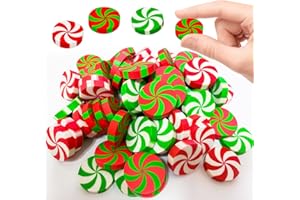 CINROBIYE 100 Pcs Christmas Erasers,Christmas Pencil Erasers Bulk for Kids Candy Cane Eraser for Holiday School Party Favors Gift Stocking Stuffers Classrooms Student Rewards Prizes Teacher Supplies